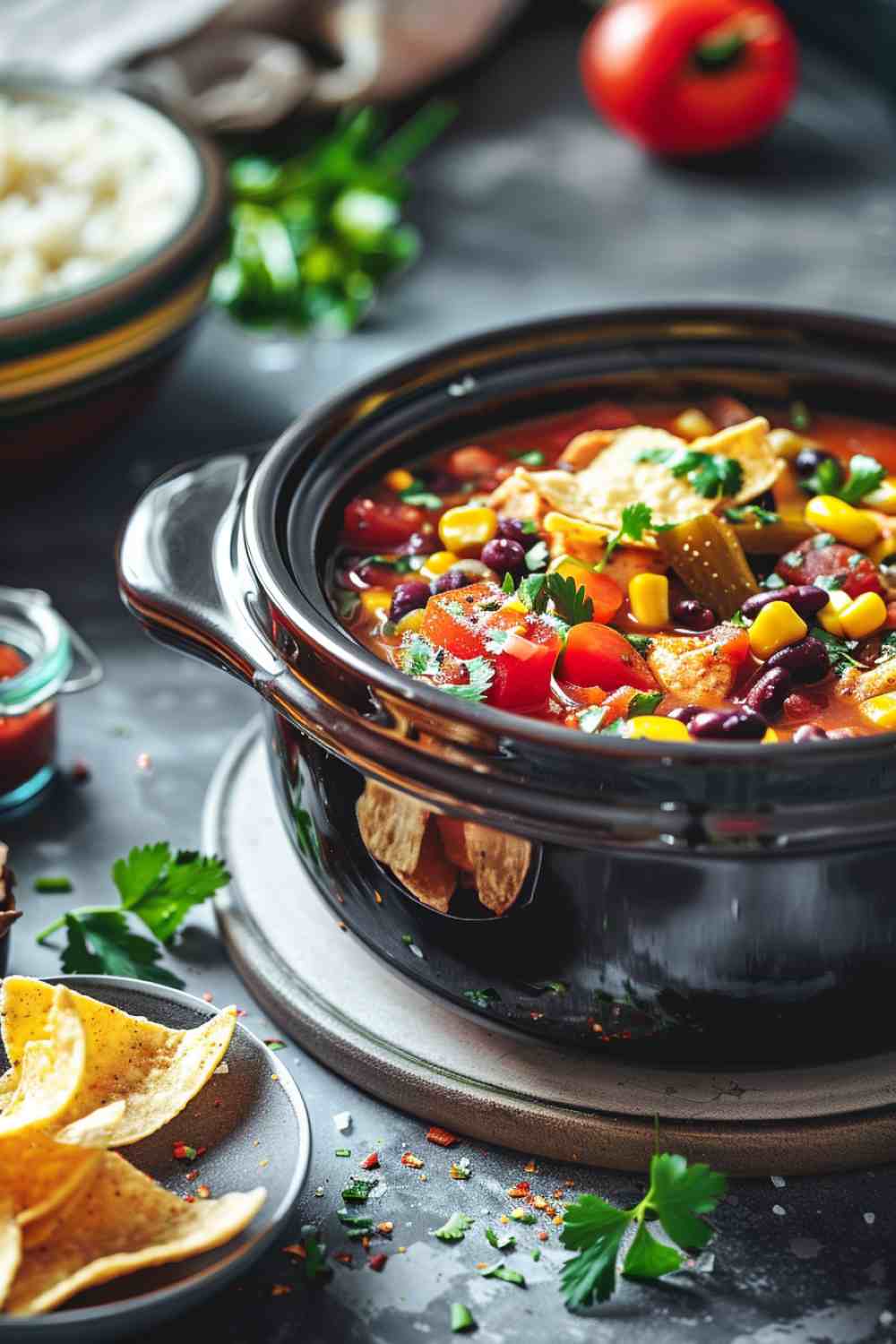 Crockpot Chicken Enchilada Soup