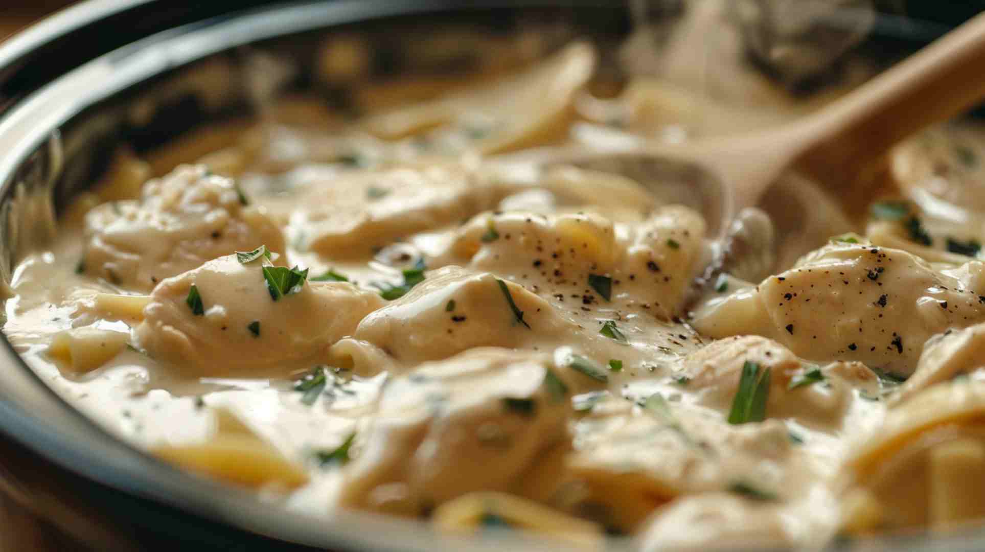 Easy Crockpot Chicken Alfredo