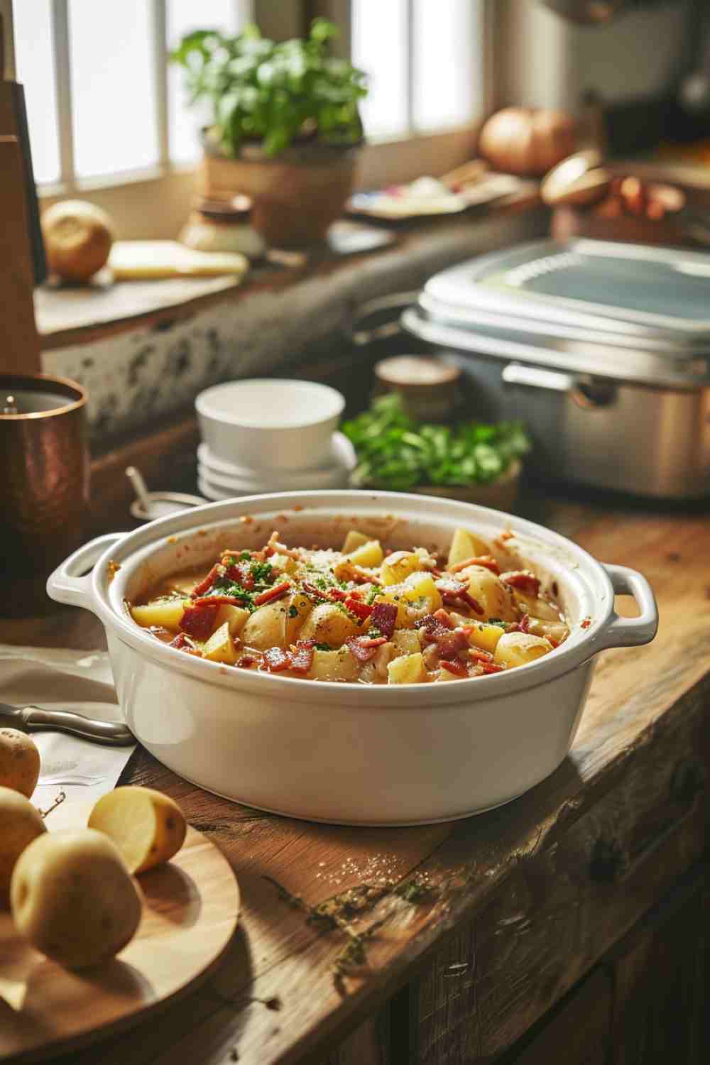 Slow Cooker Loaded Potato Soup