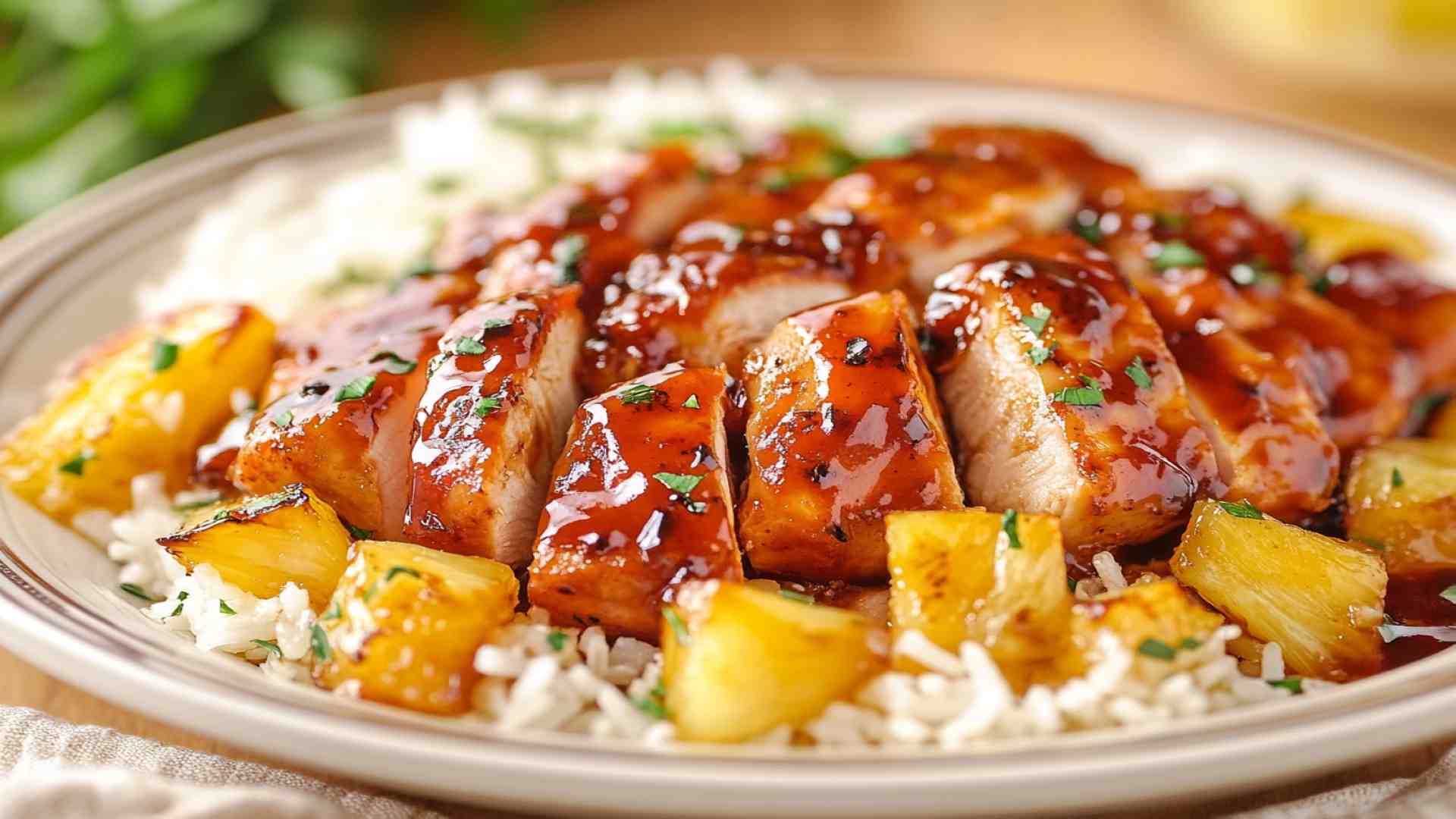 BBQ Pineapple Boneless Chicken Breast Slow Cooker Meal