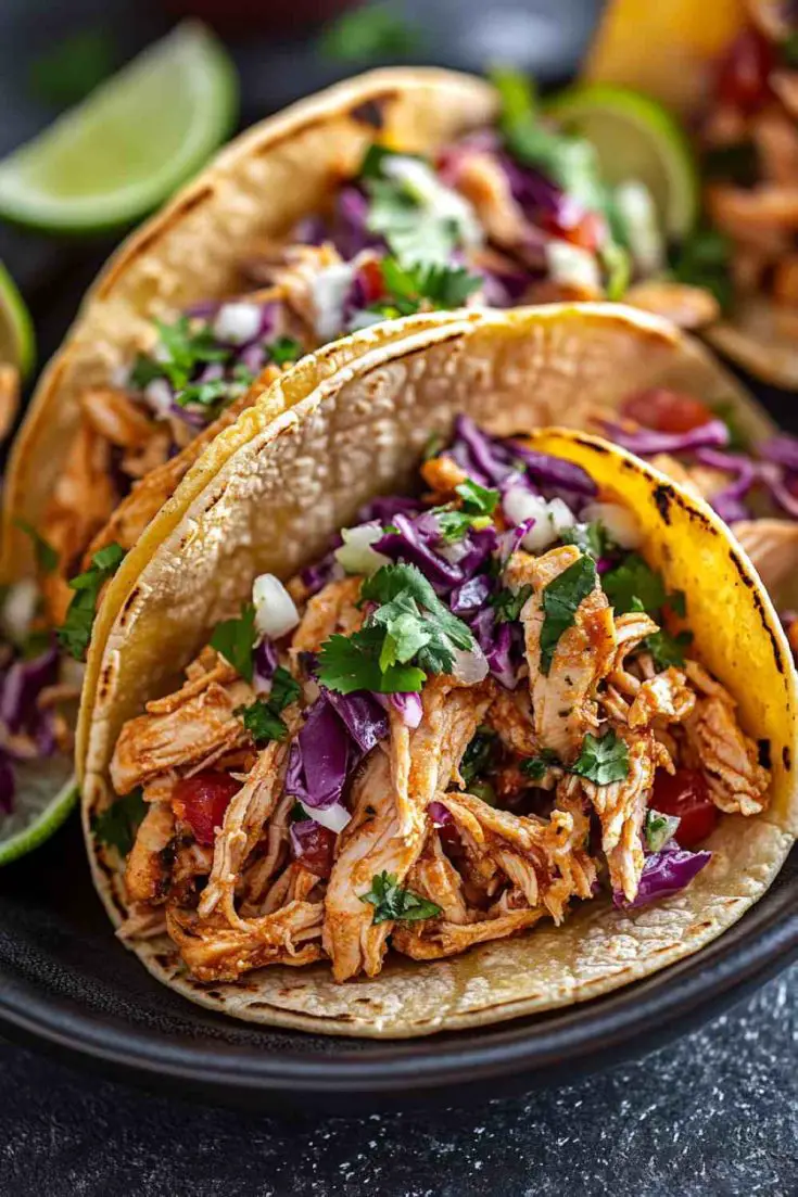 Cilantro Lime Boneless Chicken Breast Slow Cooker Tacos