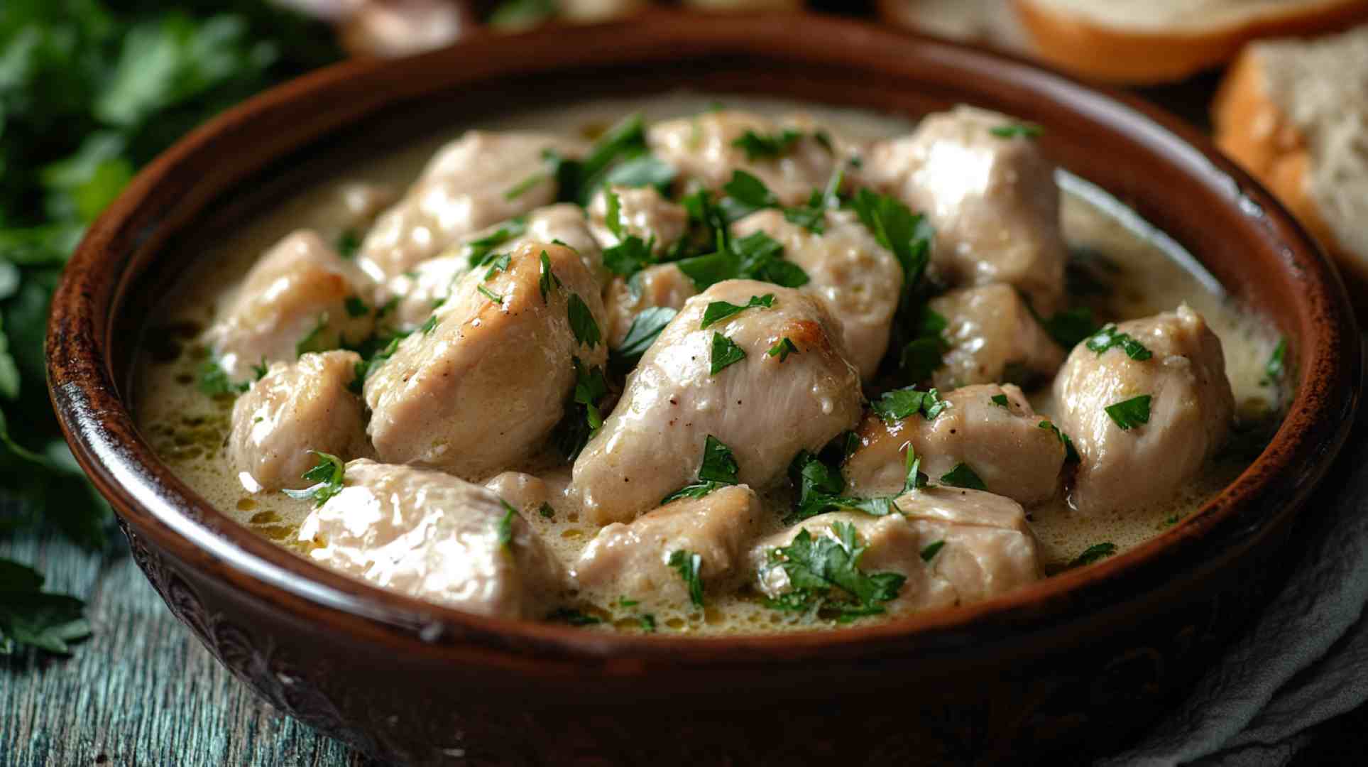 Creamy Garlic Parmesan Slow Cooker Chicken