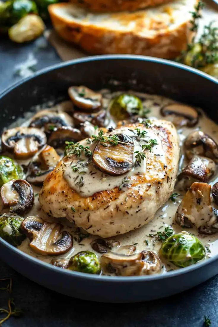 Creamy Mushroom and Thyme Boneless Chicken Breast Recipe