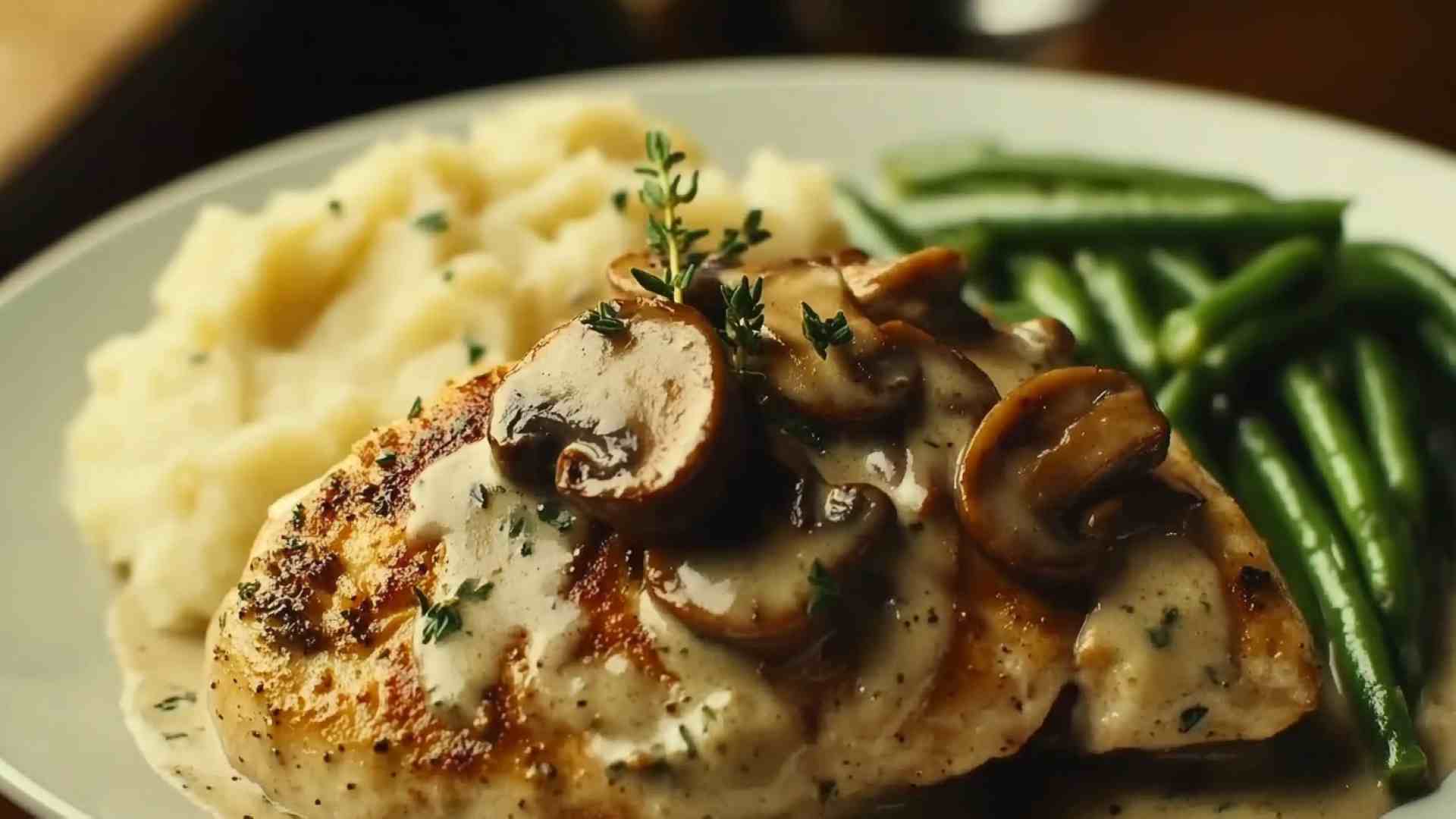 Creamy Mushroom and Thyme Boneless Chicken Breast Recipe