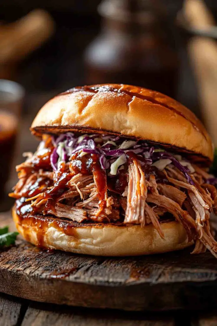 Crock Pot BBQ Pulled Pork Loin Sandwiches