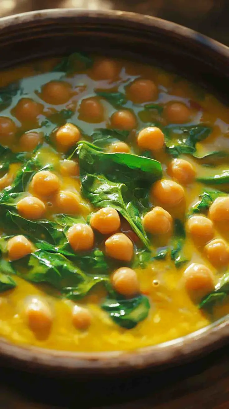 Slow Cooker Flavorful Coconut Curry Chickpeas and Spinach