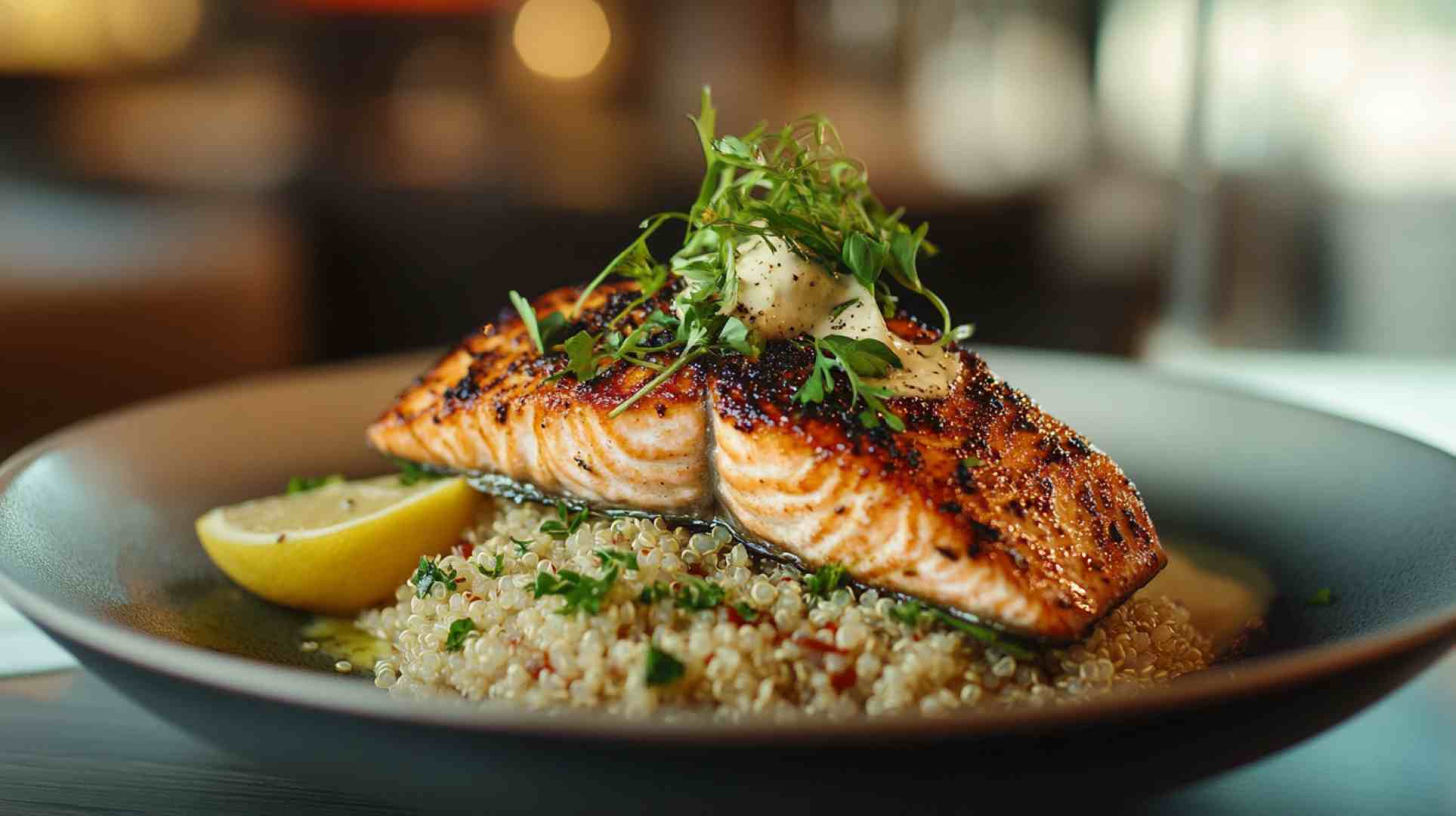 Slow Cooker Savory Garlic Lemon Salmon with Quinoa