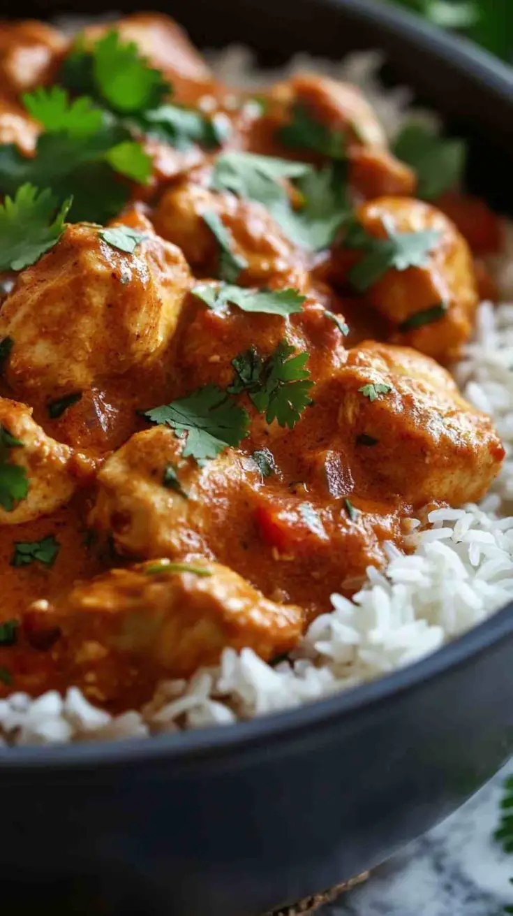 Slow Cooker Butter Chicken with Rice