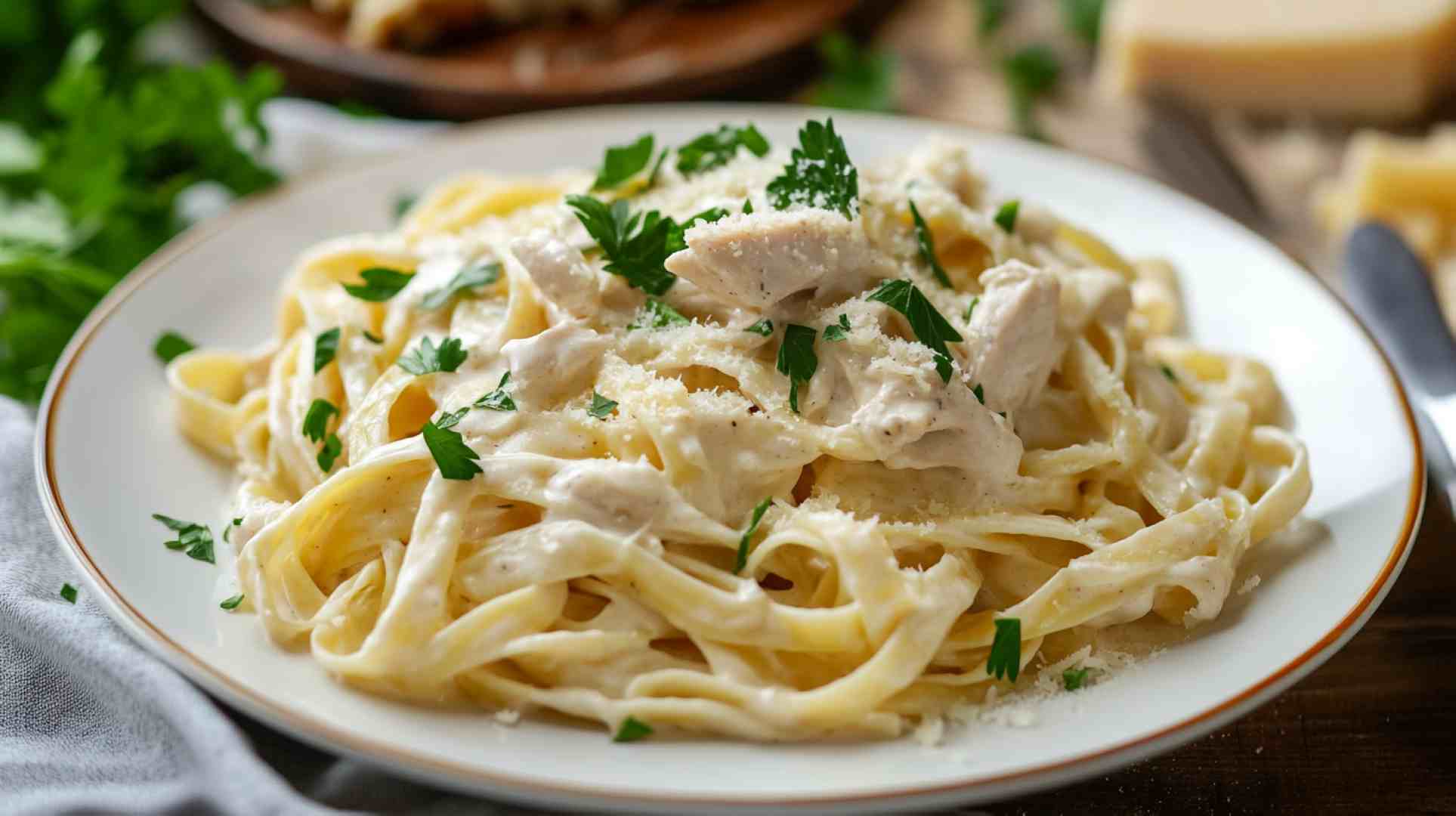 Slow Cooker Chicken Alfredo Pasta