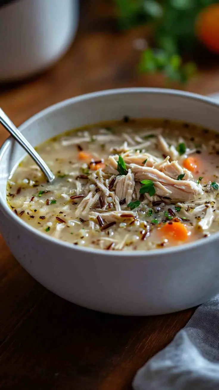 Slow Cooker Chicken and Wild Rice Soup