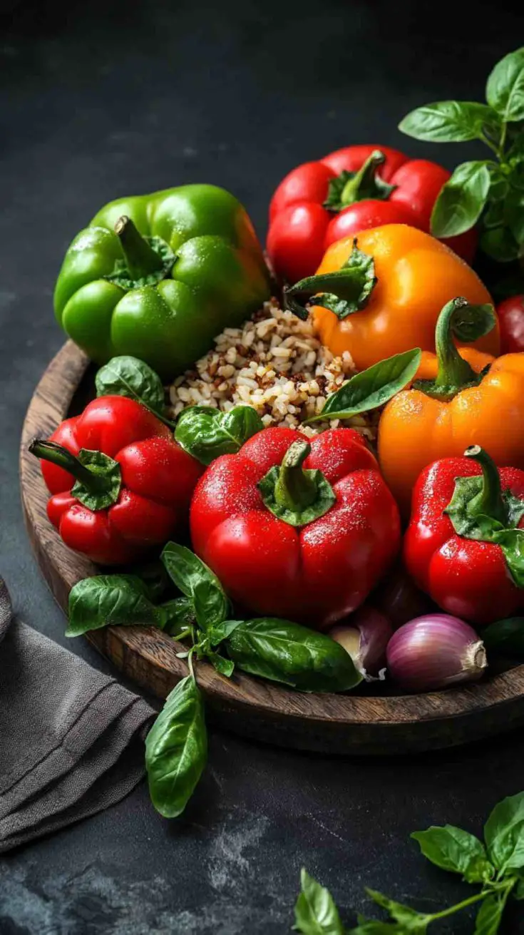 Slow Cooker Stuffed Bell Peppers with Brown Rice