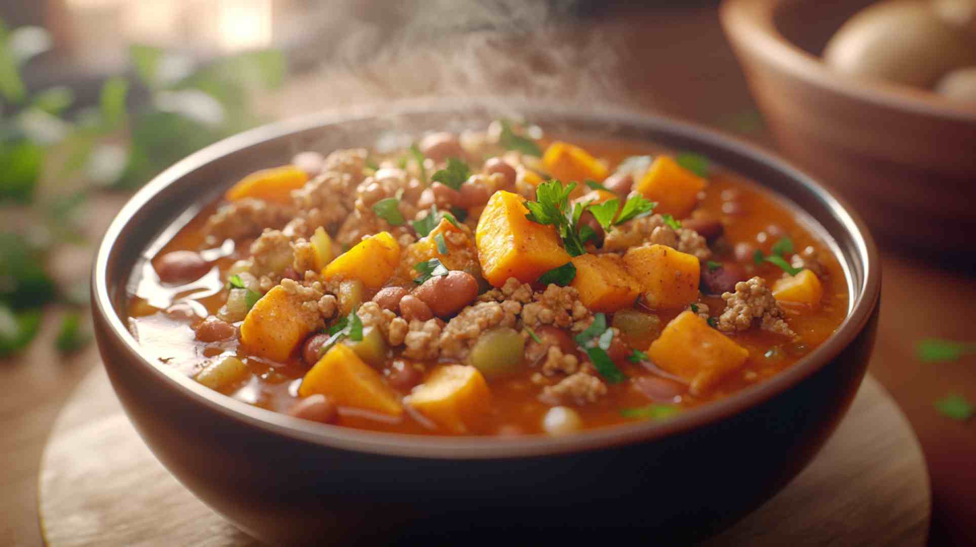 Slow Cooker Tender Turkey and Sweet Potato Chili