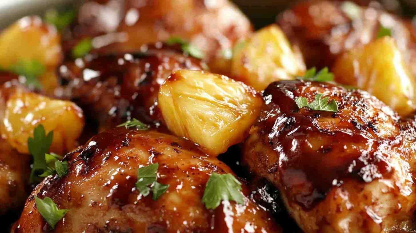 BBQ Pineapple Boneless Chicken Crock Pot Delight