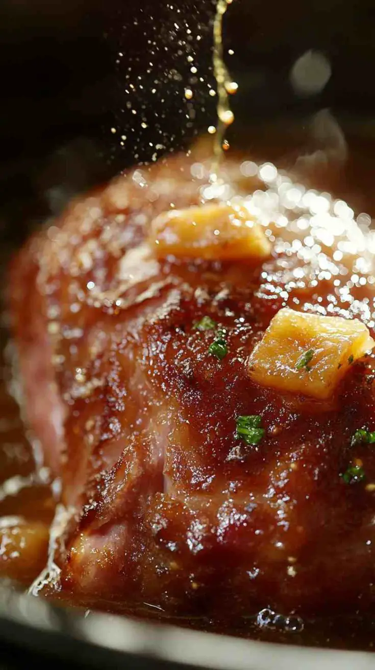 Slow Cooker Brown Sugar Pineapple Ham