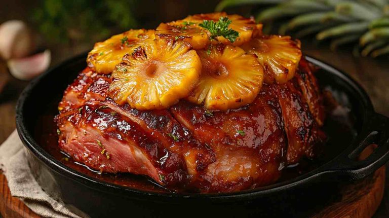 Slow Cooker Brown Sugar Pineapple Ham