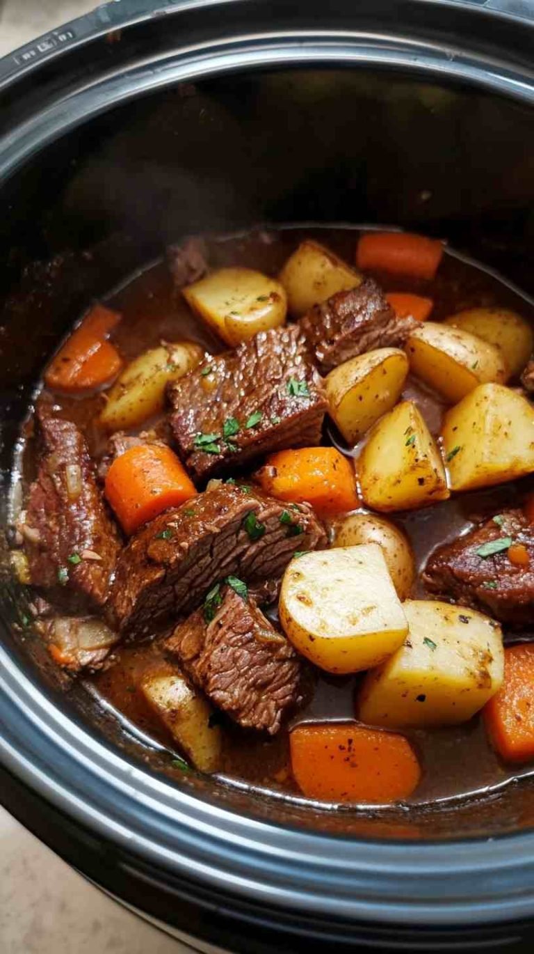 Classic Slow Cooker Beef Brisket with Potatoes and Carrots
