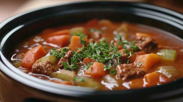 Classic Slow Cooker Vegetable Soup with Fresh Herbs