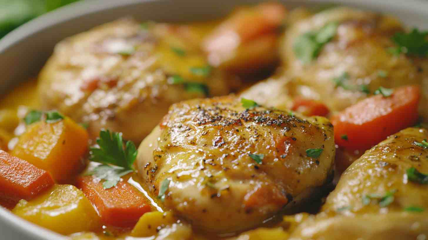 Coconut Curry Boneless Chicken Thighs in the Slow Cooker