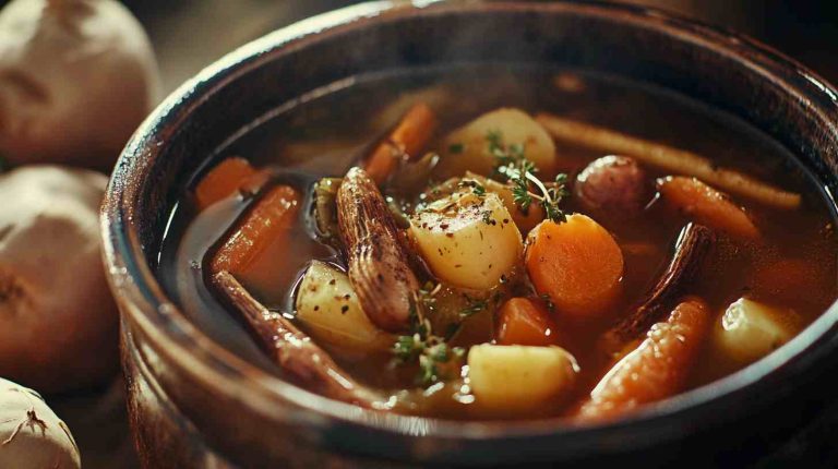 Comforting Slow Cooker Vegetable Soup with Root Vegetables