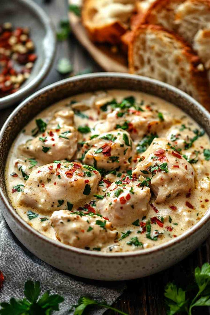 Creamy Tuscan Boneless Chicken Thighs Slow Cooker Recipe