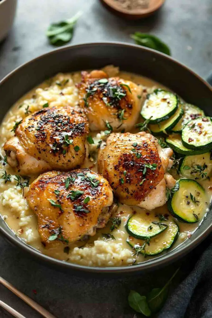 Creamy Tuscan Chicken Thighs in the Slow Cooker