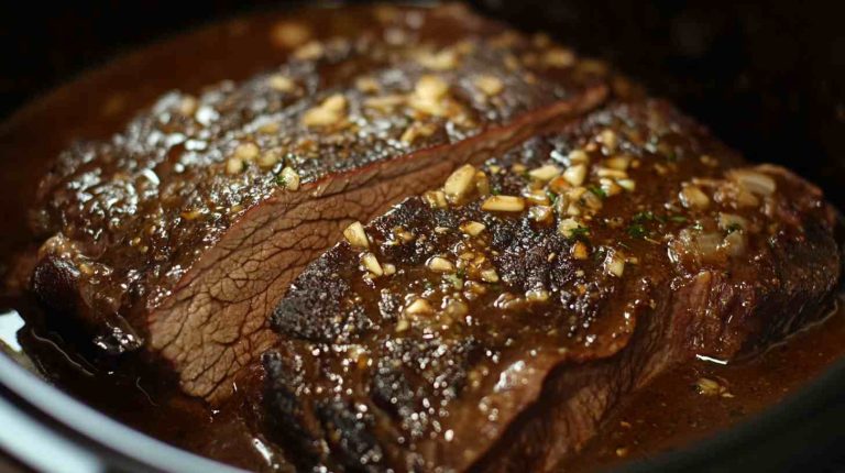 Crock Pot Beef Brisket with Garlic and Herb Seasoning