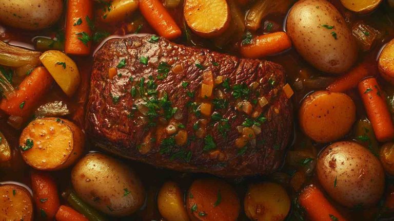 Easy Crock Pot Sirloin Tip Roast with Vegetables