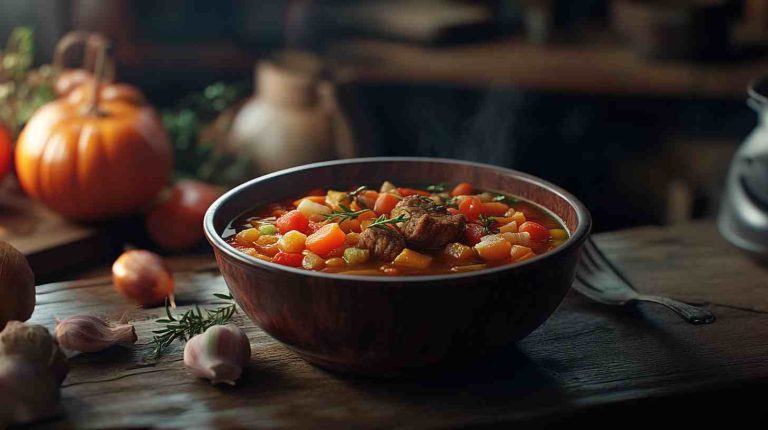 Easy Slow Cooker Beef and Harvest Vegetable Soup