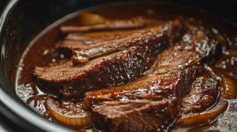 Flavorful Brisket in the Crock Pot with Onion Gravy
