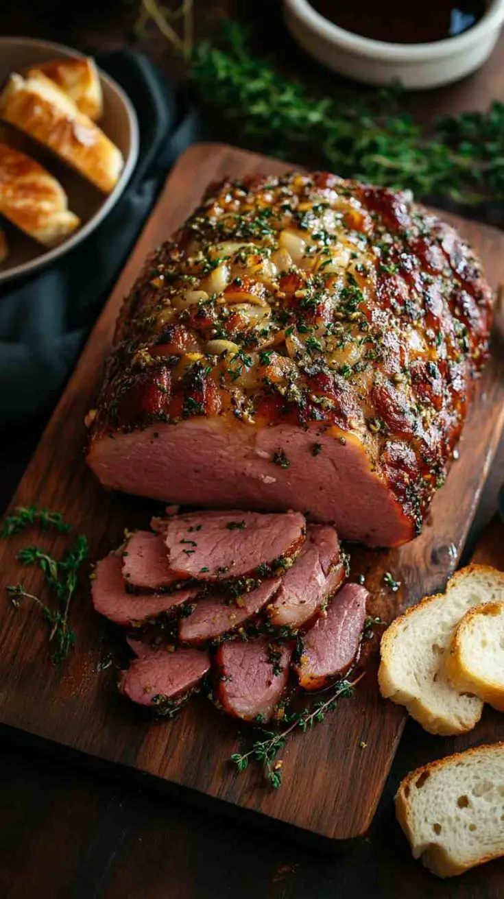 Slow Cooker Garlic Herb Ham