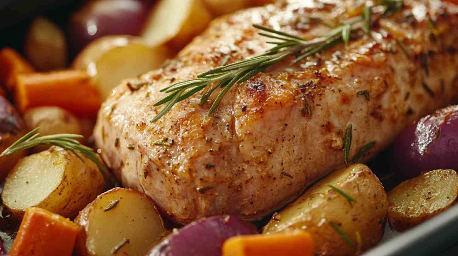 Garlic Rosemary Boneless Pork Loin with Vegetables