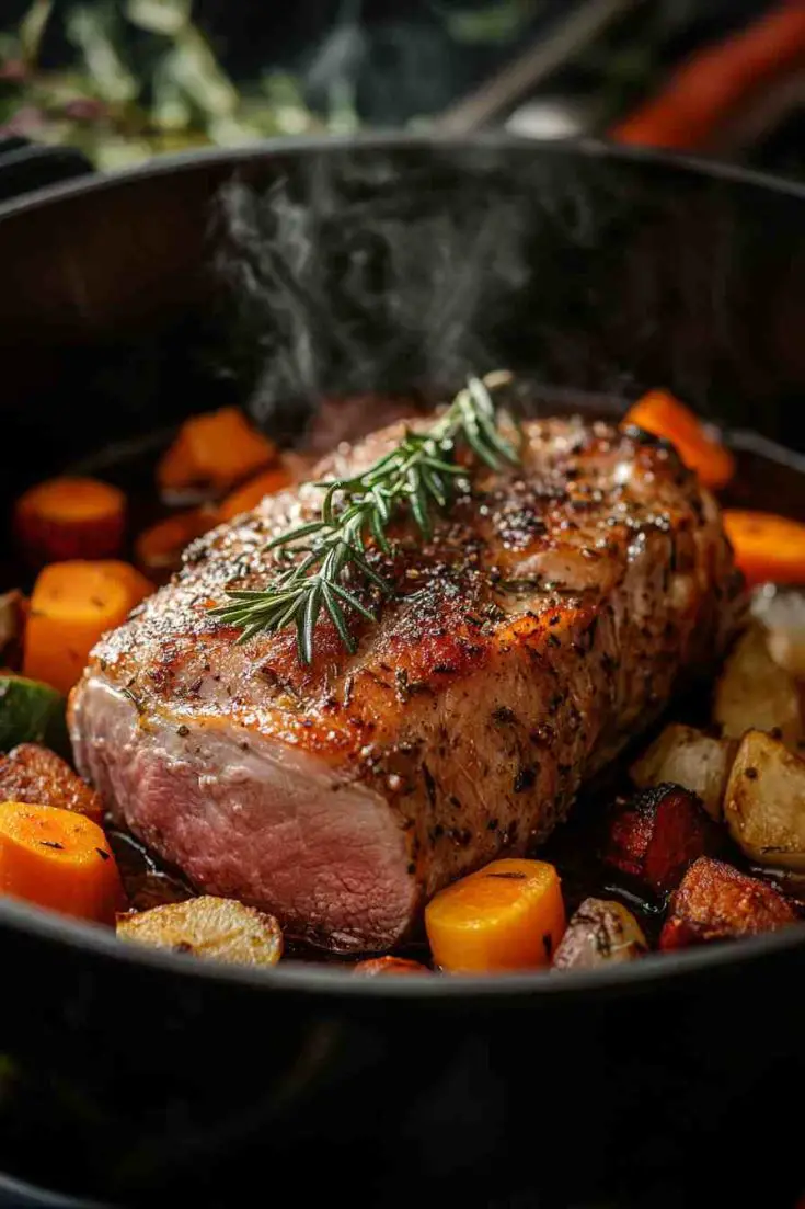 Garlic Rosemary Boneless Pork Loin with Vegetables