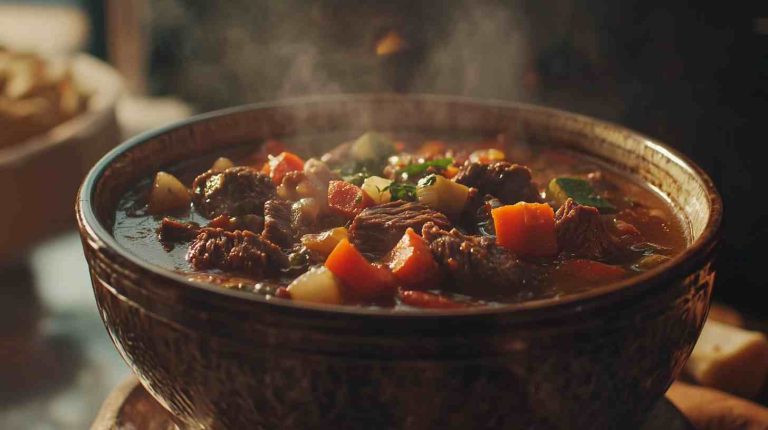 Homestyle Crock Pot Beef and Chunky Veggie Soup