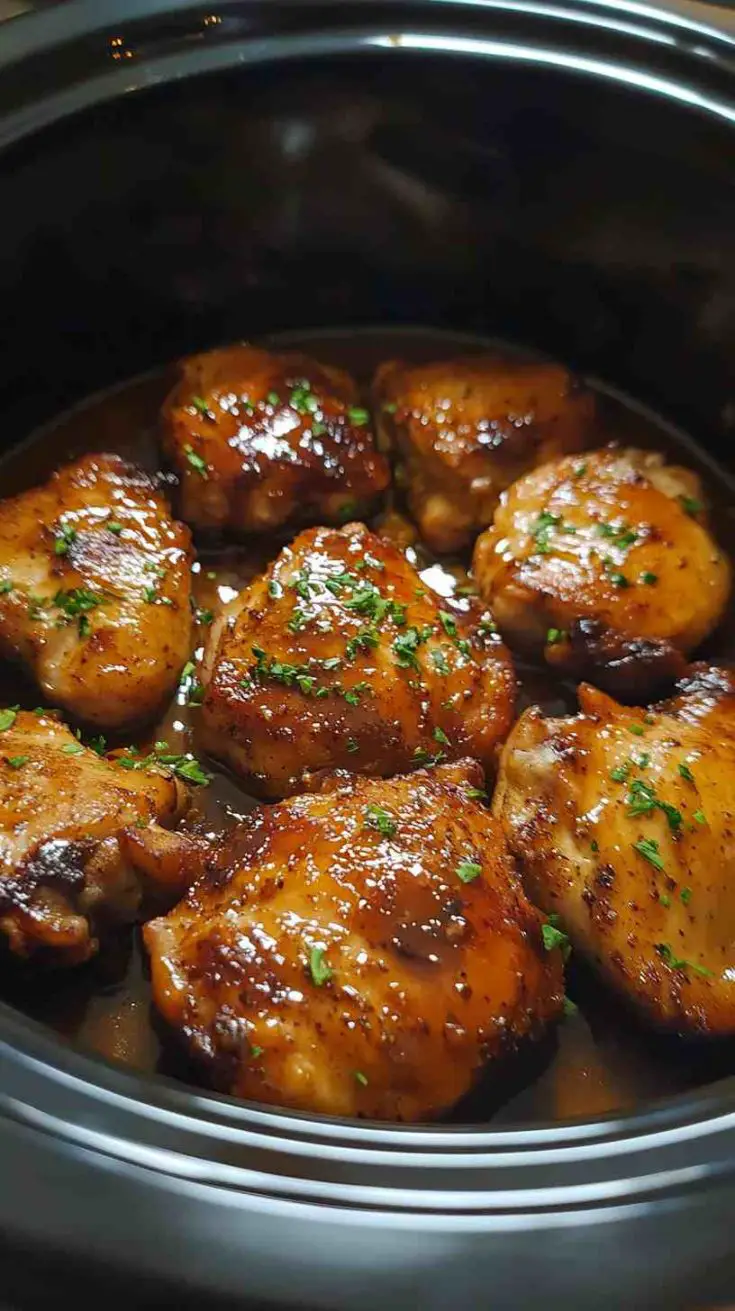 Slow Cooker Honey Garlic Chicken Thighs