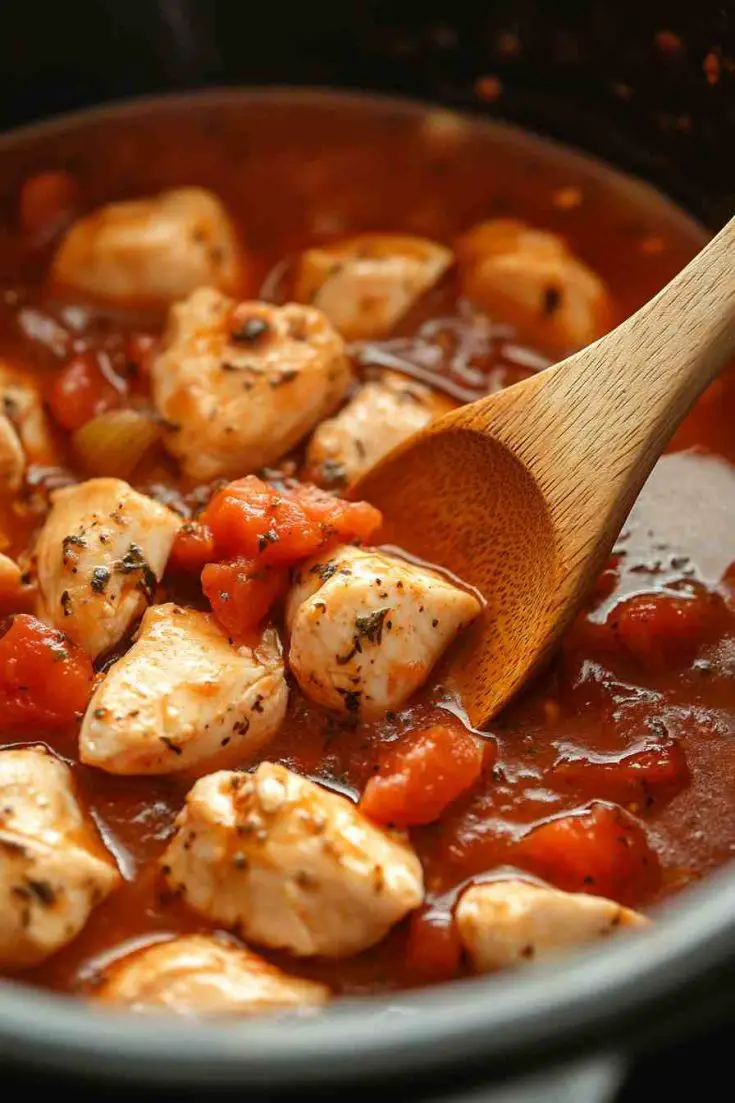 Italian Herb and Tomato Boneless Chicken Thighs Crock Pot Recipe