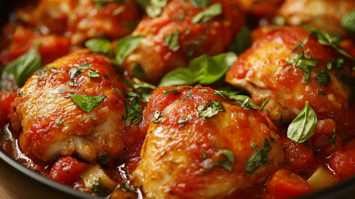 Italian Herb and Tomato Boneless Chicken Thighs Crock Pot Recipe