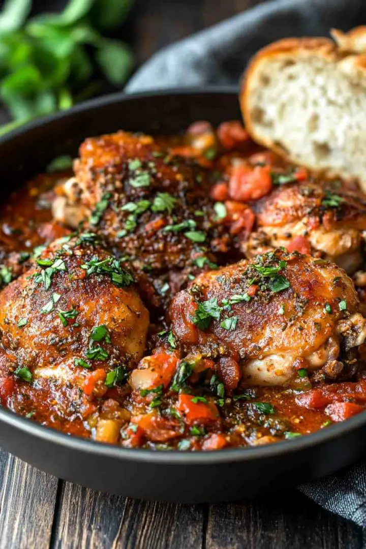 Italian Herb and Tomato Slow Cooker Chicken Thighs