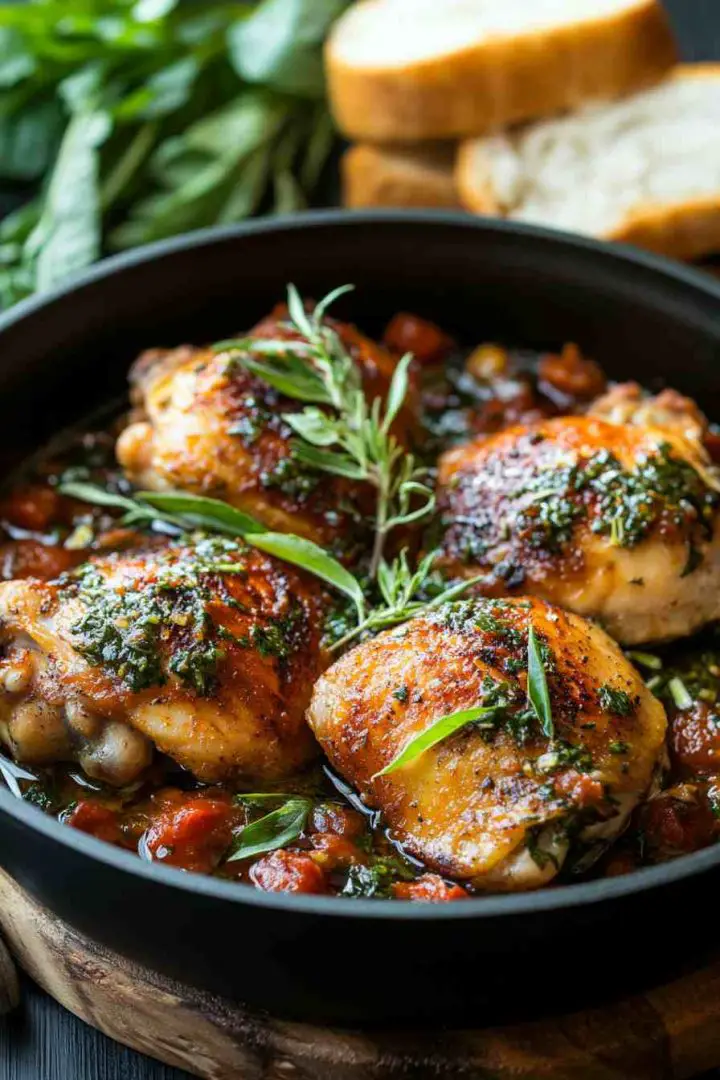 Italian Herb and Tomato Slow Cooker Chicken Thighs