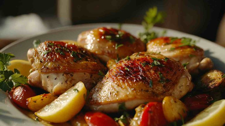 Slow Cooker Lemon Herb Chicken Thighs