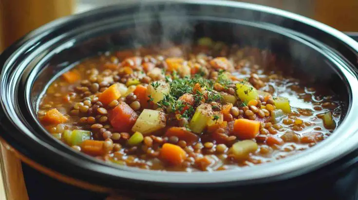 Slow Cooker Lentil and Vegetable Stew