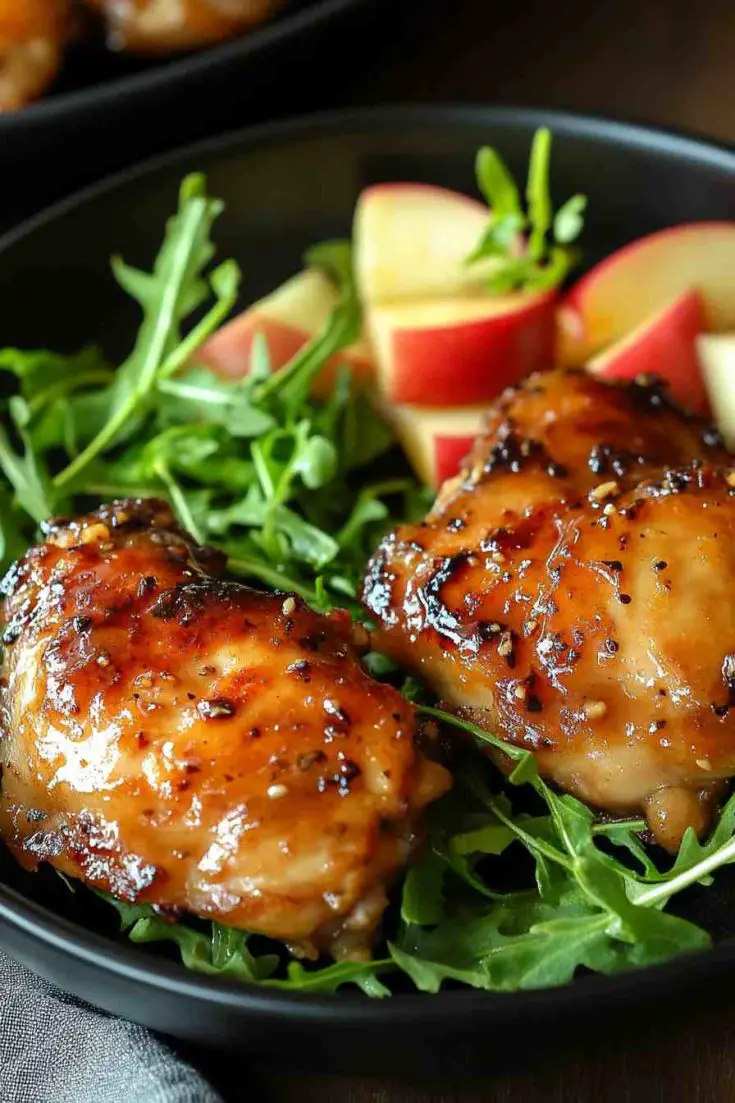 Maple Dijon Glazed Boneless Chicken Thighs (Crock Pot Version)