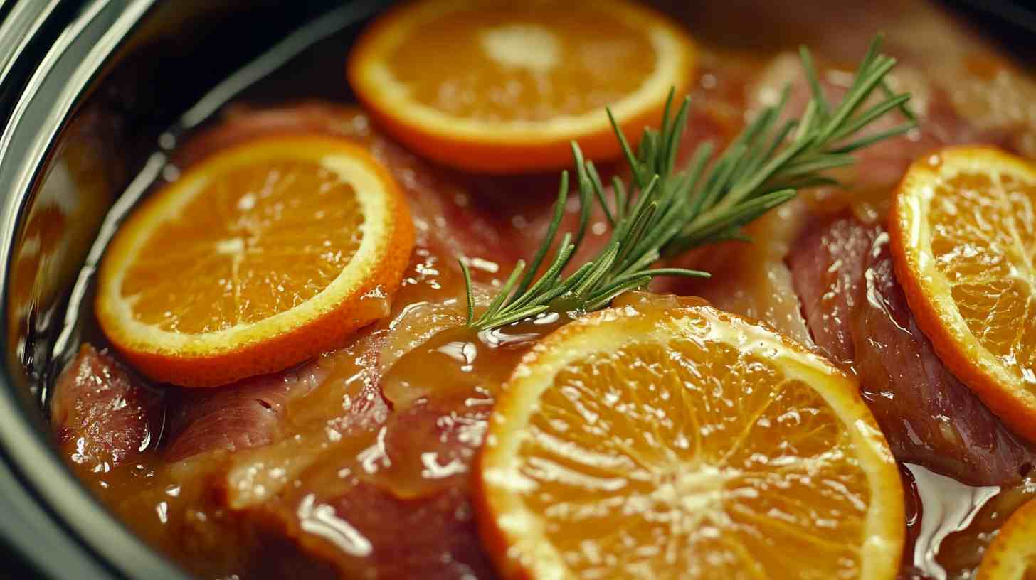 Slow Cooker Orange Glazed Ham