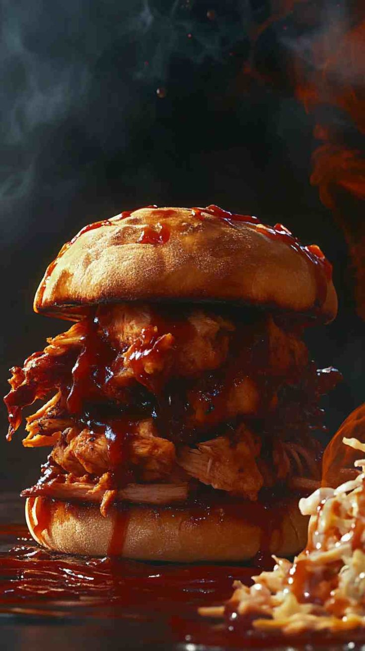 Slow Cooker Pulled BBQ Chicken Sandwiches