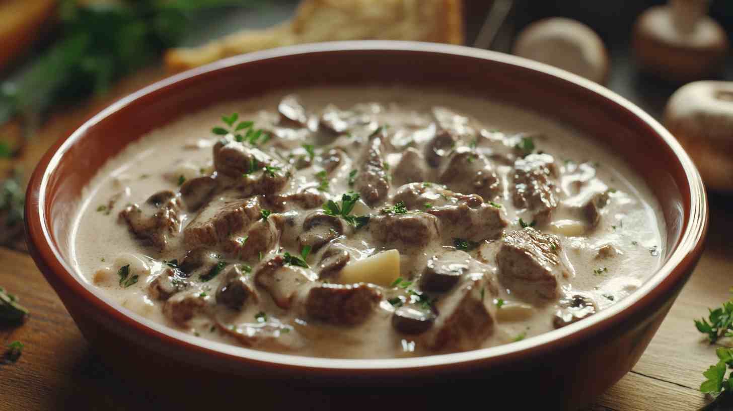 Rich and Creamy Slow Cooker Beef Stroganoff