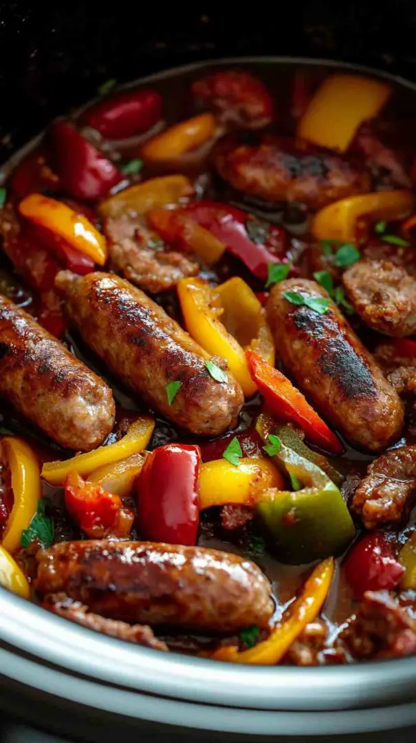 Slow Cooker Sausage and Peppers