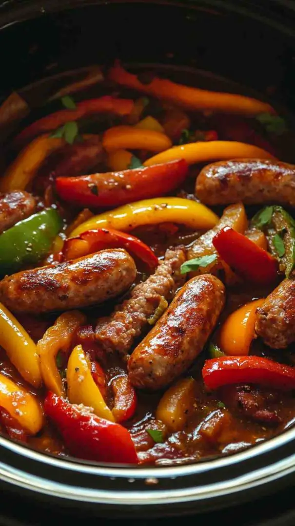 Slow Cooker Sausage and Peppers