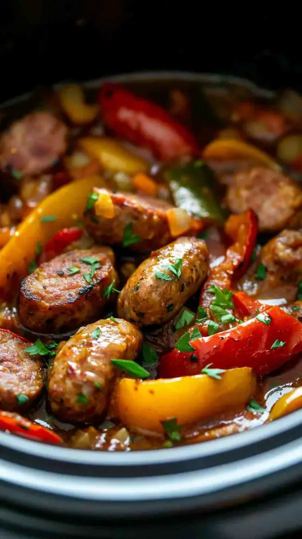 Slow Cooker Sausage and Peppers