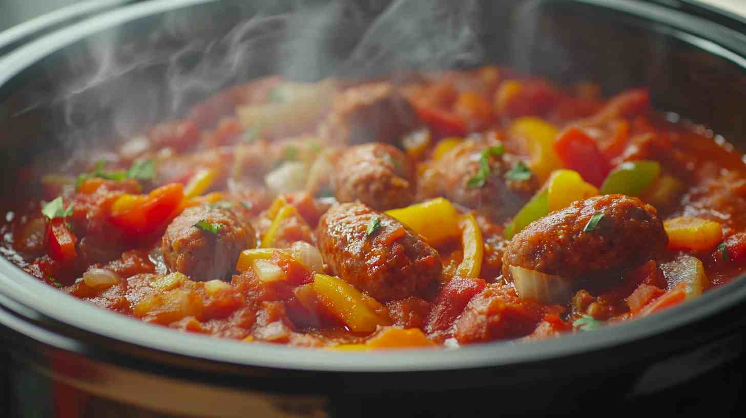 Slow Cooker Sausage and Peppers