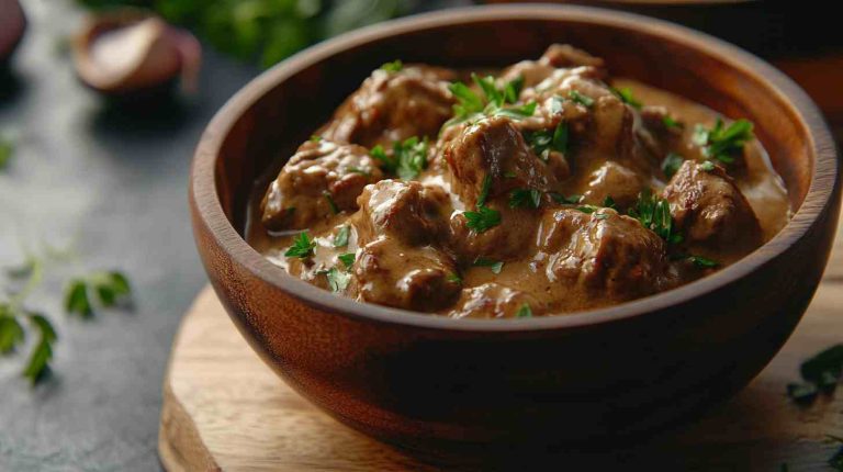 Simple & Delicious Beef Stroganoff in the Slow Cooker