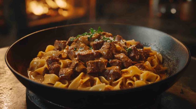 Yummy Slow Cooker Simple Beef Stroganoff